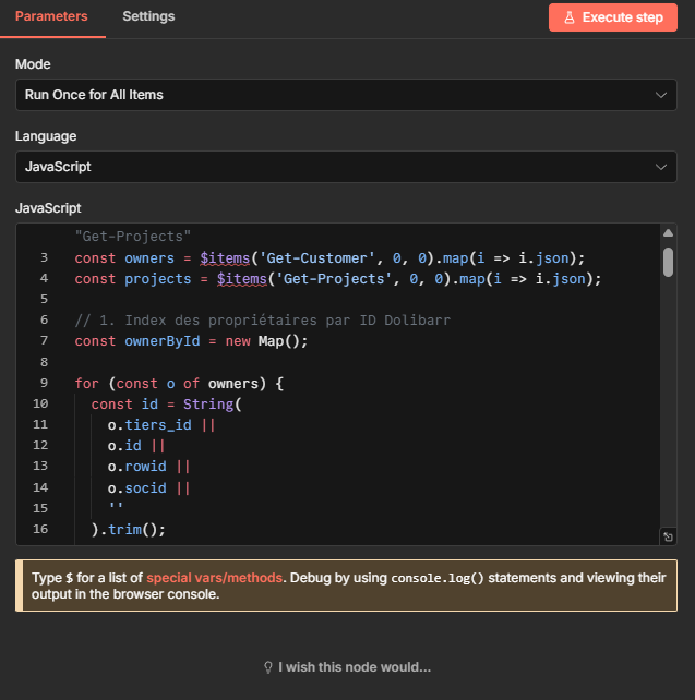 Code JavaScript structuration arborescence