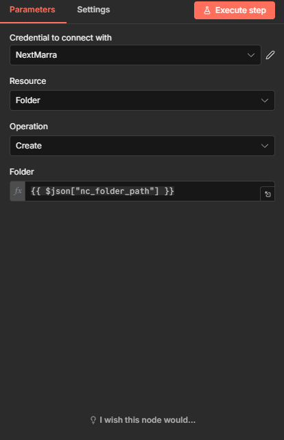 Création dossiers Nextcloud