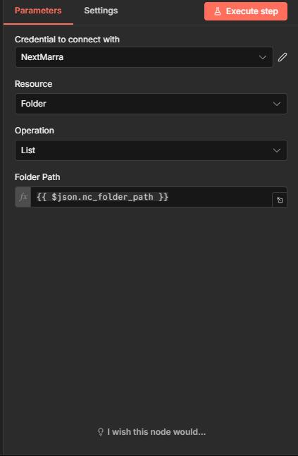 Liste dossiers Nextcloud